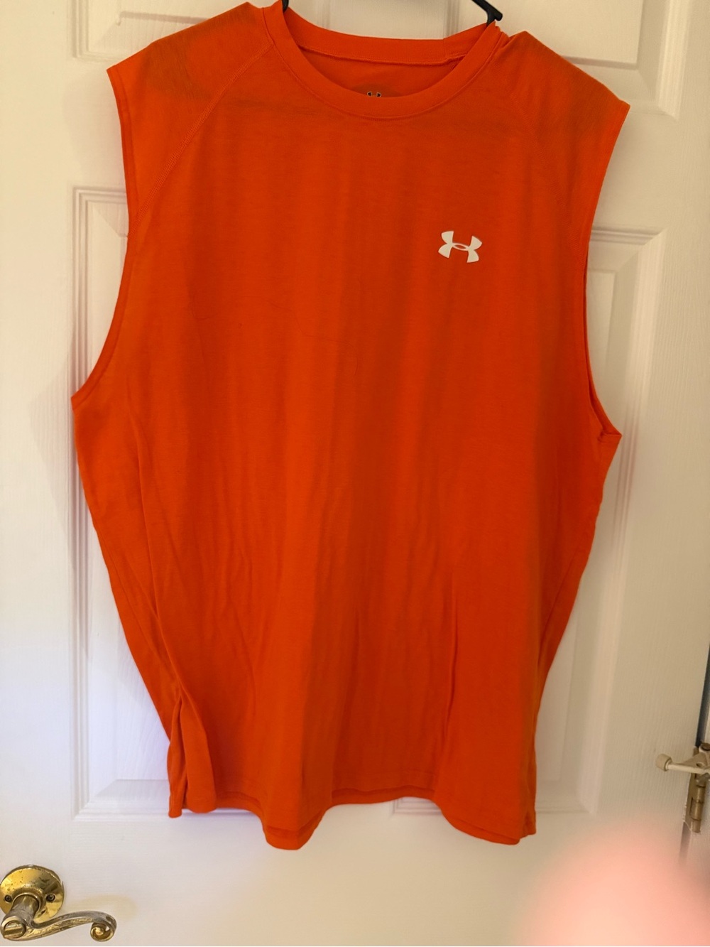LG Orange Sleeveless Muscle Tee with White Logo